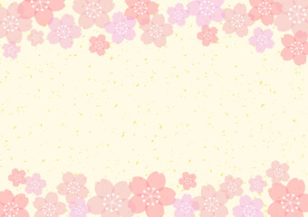 和風 桜 金箔 POP チラシ フレーム 背景 05