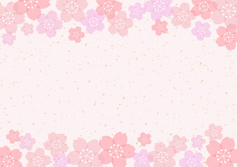 和風 桜 金箔 POP チラシ フレーム 背景 06