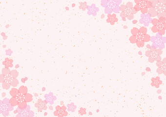 和風 桜 金箔 POP チラシ フレーム 背景 12