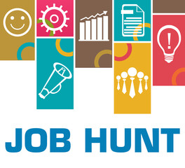 Job Hunt Colorful Rings Boxes Business Symbols 