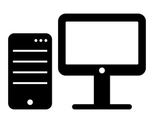 Personal computer. Vector icon. Pictogram illustration.