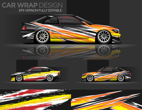 car livery Graphic vector with abstract racing shape design
