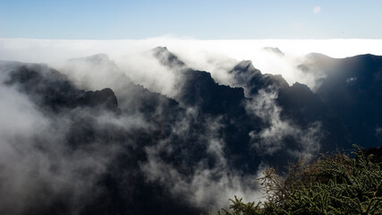 Cliffs and sea of clouds.