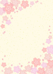 和風 桜 金箔 POP チラシ 縦 フレーム 背景 20