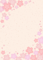 和風 桜 金箔 POP チラシ 縦 フレーム 背景 21