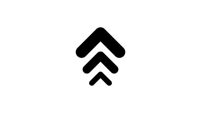 Swipe up icon. Scroll arrow up drag button up social media interface action icon. Motion graphic.