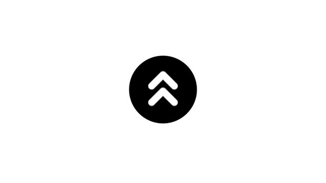 Swipe up icon. Scroll arrow up drag button up social media interface action icon. Motion graphic.