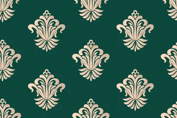 Zelfklevend Fotobehang Damask seamless pattern element. Vector classical luxury old fashioned damask ornament, royal victorian seamless texture for wallpapers, textile, wrapping. Vintage exquisite floral baroque template. © garrykillian