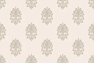 Fotobehang Damask seamless pattern element. Vector classical luxury old fashioned damask ornament, royal victorian seamless texture for wallpapers, textile, wrapping. Vintage exquisite floral baroque template. © garrykillian