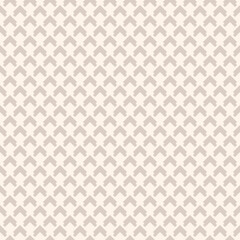 Vector geometric seamless pattern. Subtle abstract texture with small arrows, diamond grid, square shapes. Stylish modern geometrical background in beige color. Simple minimal repeat decorative design