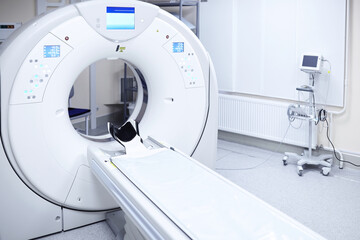 CT (Computed tomography) scanner in hospital laboratory.