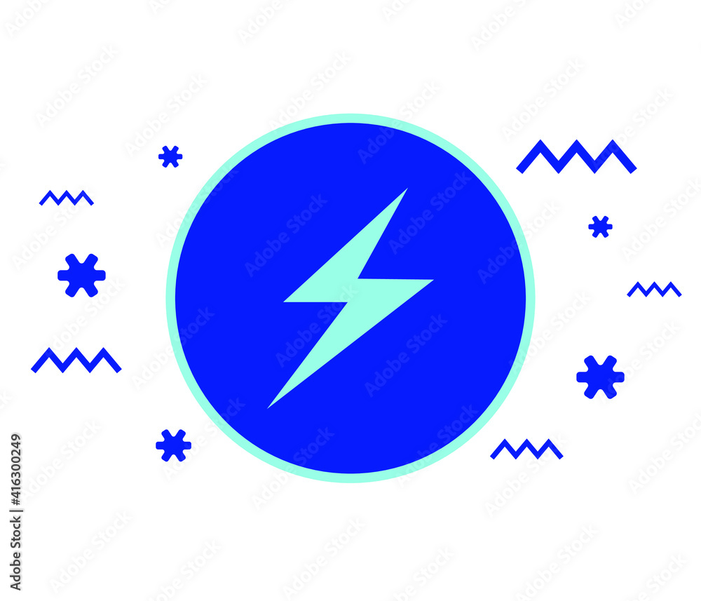 Poster lightning, electric power vector logo design element. energy and thunder electricity symbol concept.