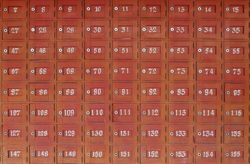 Wood post boxes with numbers