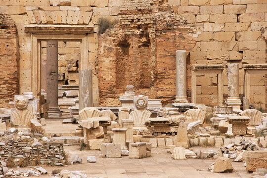 Septimius Severus (Septimus Severus) Forum, Leptis Magna, UNESCO World Heritage Site, Tripolitania, Libya