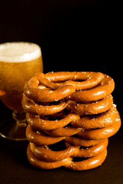 Austrian Prezels, Salted Biscuits And Beer, Austria