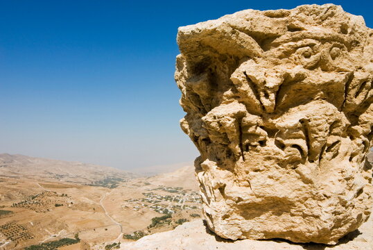 Capital at Crusader fort at Kerak, Jordan