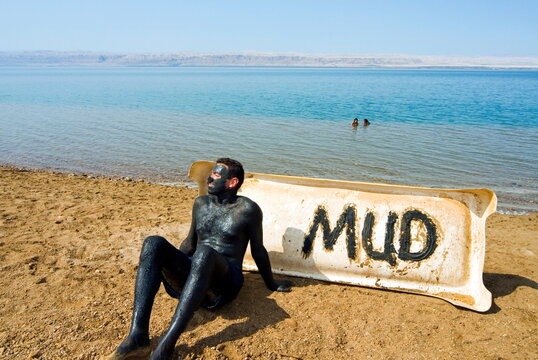 Mud bath, Dead Sea, Jordan