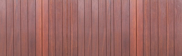 Fototapeta premium Panorama of Old brown vintage wooden wall pattern and seamless background