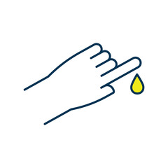 Bloodletting RGB color icon. Blood withdrawal from patient finger. Serious illness cure. Lab test. Therapeutic purpose. Ancient medicine practice. Health restoring. Isolated vector illustration