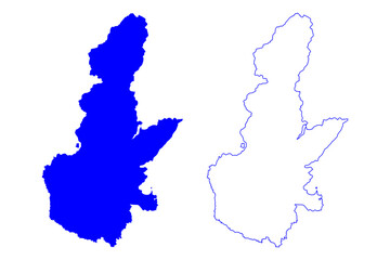 Fototapeta premium Brescia province (Italy, Italian Republic, Lombardy region) map vector illustration, scribble sketch Province of Brescia map