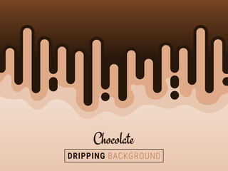 Chocolate Dripping Background Flat Design Concept