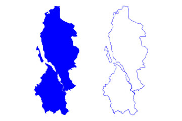 Lecco province (Italy, Italian Republic, Lombardy region) map vector illustration, scribble sketch Province of Lecco map