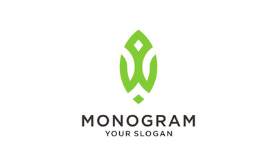 combination of initials W and leaf shape