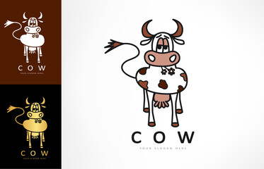 Cow logo vector. Animal design.