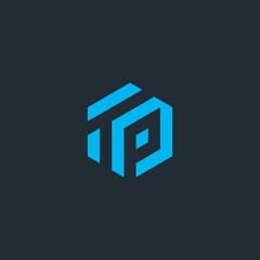 Abstract Hexagon letter TP Logo Design vector logotype.