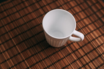 white mugs on the table for a drink ceramic cafe