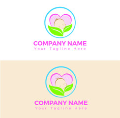 Modern and simple circle cute baby sleep Logo for any purpose