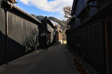 岐阜県岐阜市川原町古い町並みの路地裏