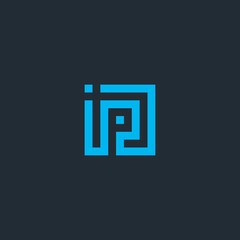 creative logo design square IPC initials. vector design templates