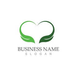 Logos of green Tree leaf ecology