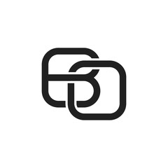 Black letter BO initial logo icon