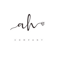 initial AH logo with flower