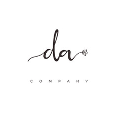 initial DA logo with flower