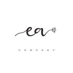 initial EA logo with flower
