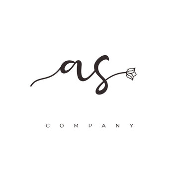 initial AS logo with flower