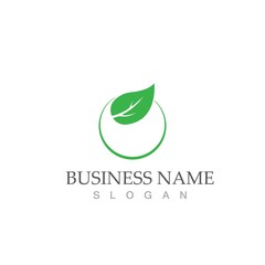 Logos of green Tree leaf ecology