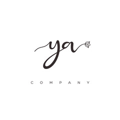 initial YA logo with flower
