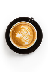 Kaffee Blume in schwarzer Tasse