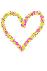 Florales Herz, abstrakt gemalter Hintergrund