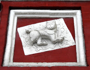 Russian medieval bas-relief of a lion