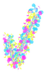 Floral, gemalter Check, abstrakt gemalter Hintergrund