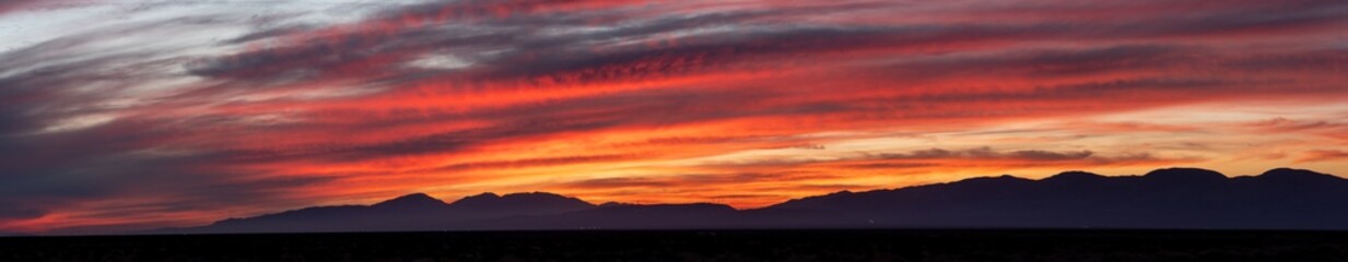 fire in the sky sunset panorama 