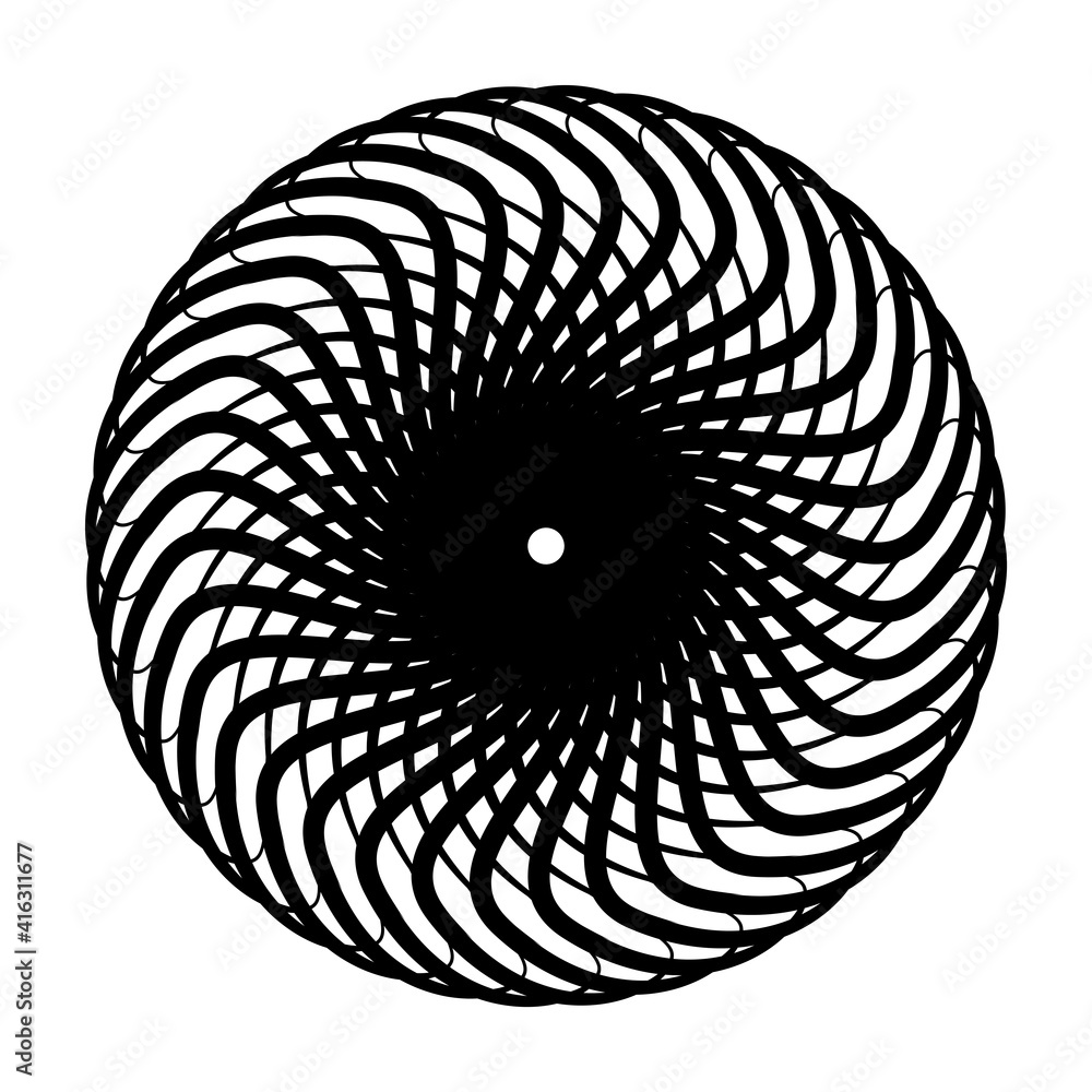 Wall mural isolated, vector shape. black spiral rotating on a white background. hypnotic effect. eps10