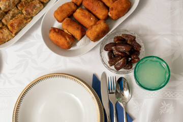 Traditional Muslim Ramadan Dinner Iftar food
