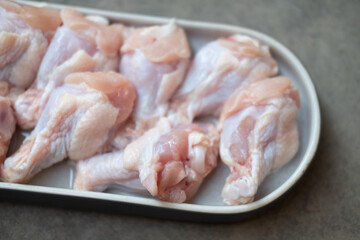 Raw chicken drumsticks for is various cooking as boiled, grill and fried