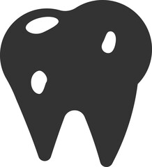 Icon of a tooth with caries. A bad tooth.